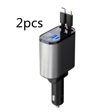 180°-Auto-Ladegerät 100W Super-Schnellladung Zigarettenanzünder USB und TYPE-C Adapter