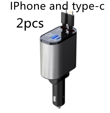 180°-Auto-Ladegerät 100W Super-Schnellladung Zigarettenanzünder USB und TYPE-C Adapter