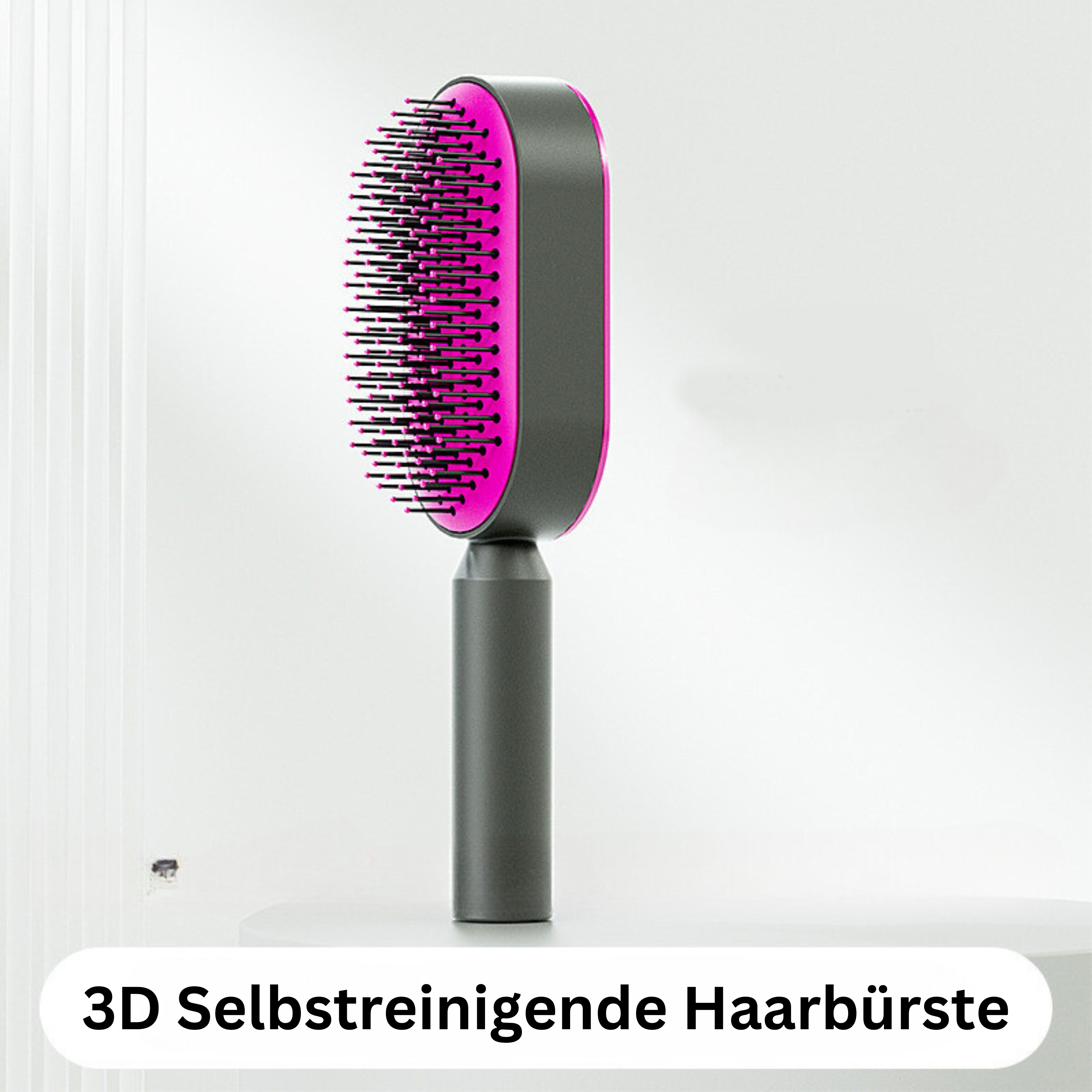 Selbstreinigende Haarbürste für Frauen mit Ein-Knopf-Reinigung, Luftkissenmassage gegen Haarausfall, Anti-Static-Haarbürste.