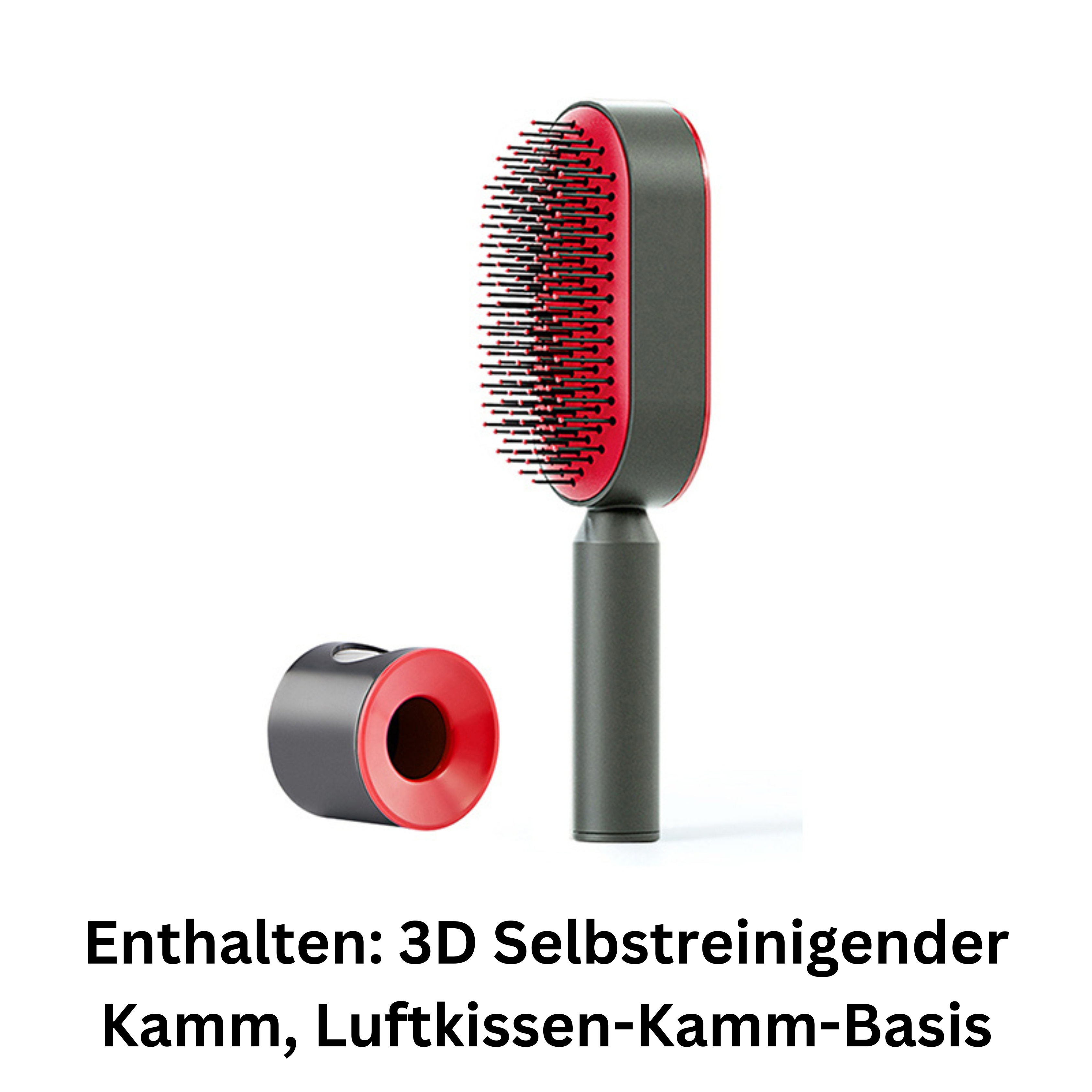 Selbstreinigende Haarbürste für Frauen mit Ein-Knopf-Reinigung, Luftkissenmassage gegen Haarausfall, Anti-Static-Haarbürste.