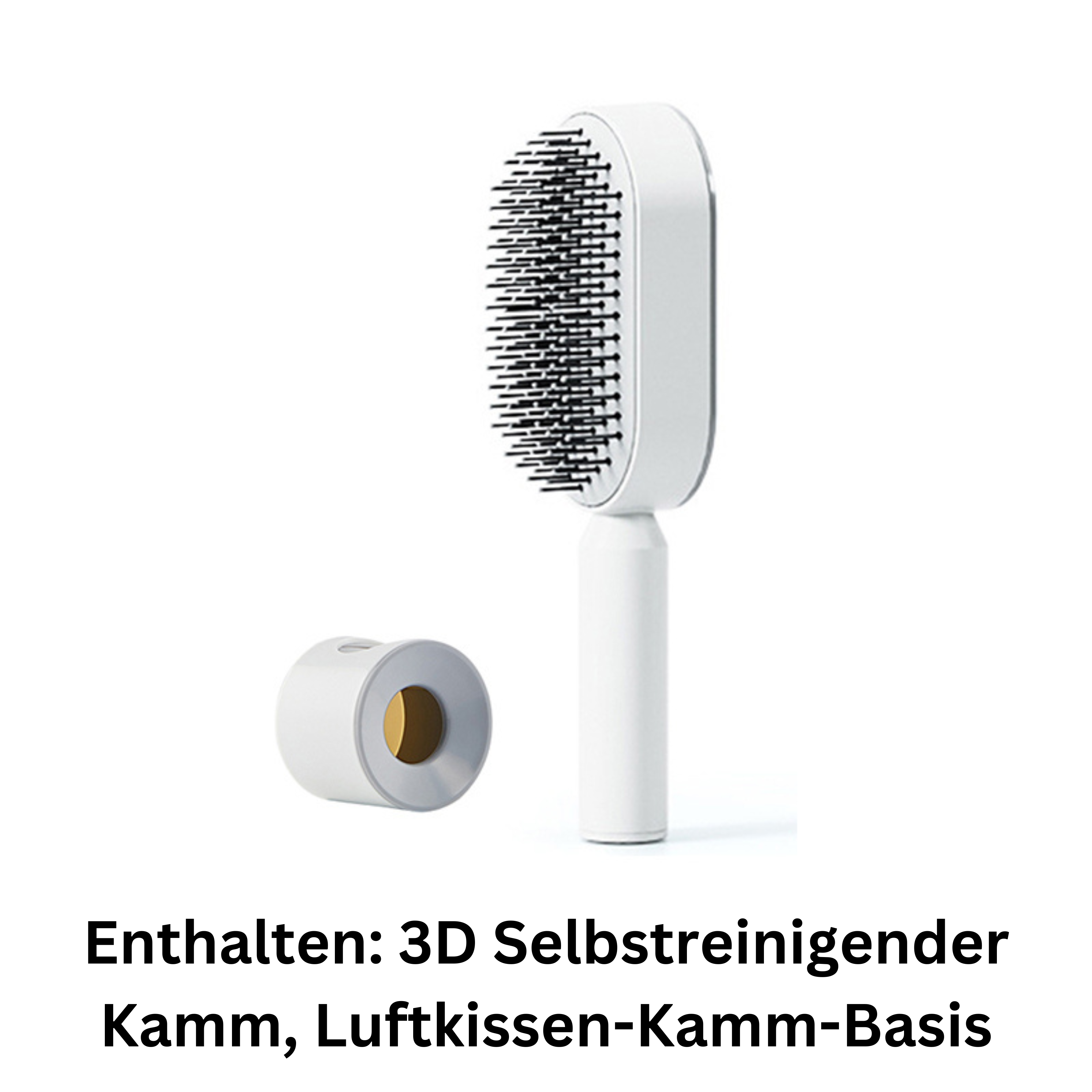 Selbstreinigende Haarbürste für Frauen mit Ein-Knopf-Reinigung, Luftkissenmassage gegen Haarausfall, Anti-Static-Haarbürste.