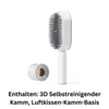 Selbstreinigende Haarbürste für Frauen mit Ein-Knopf-Reinigung, Luftkissenmassage gegen Haarausfall, Anti-Static-Haarbürste.