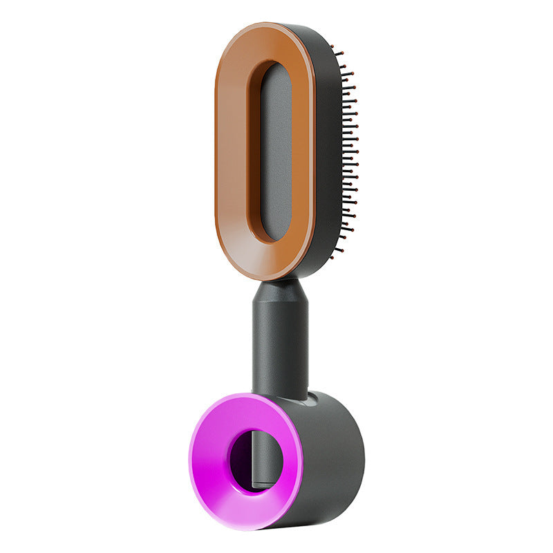 Selbstreinigende Haarbürste für Frauen mit Ein-Knopf-Reinigung, Luftkissenmassage gegen Haarausfall, Anti-Static-Haarbürste.